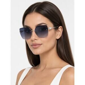NEW Givenchy GV40110U 16Z Shiny Silver Sunglasses Authentic